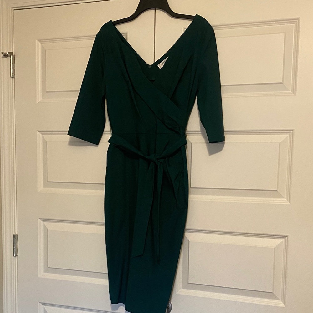 Chic Teal Midi Wrap Dress